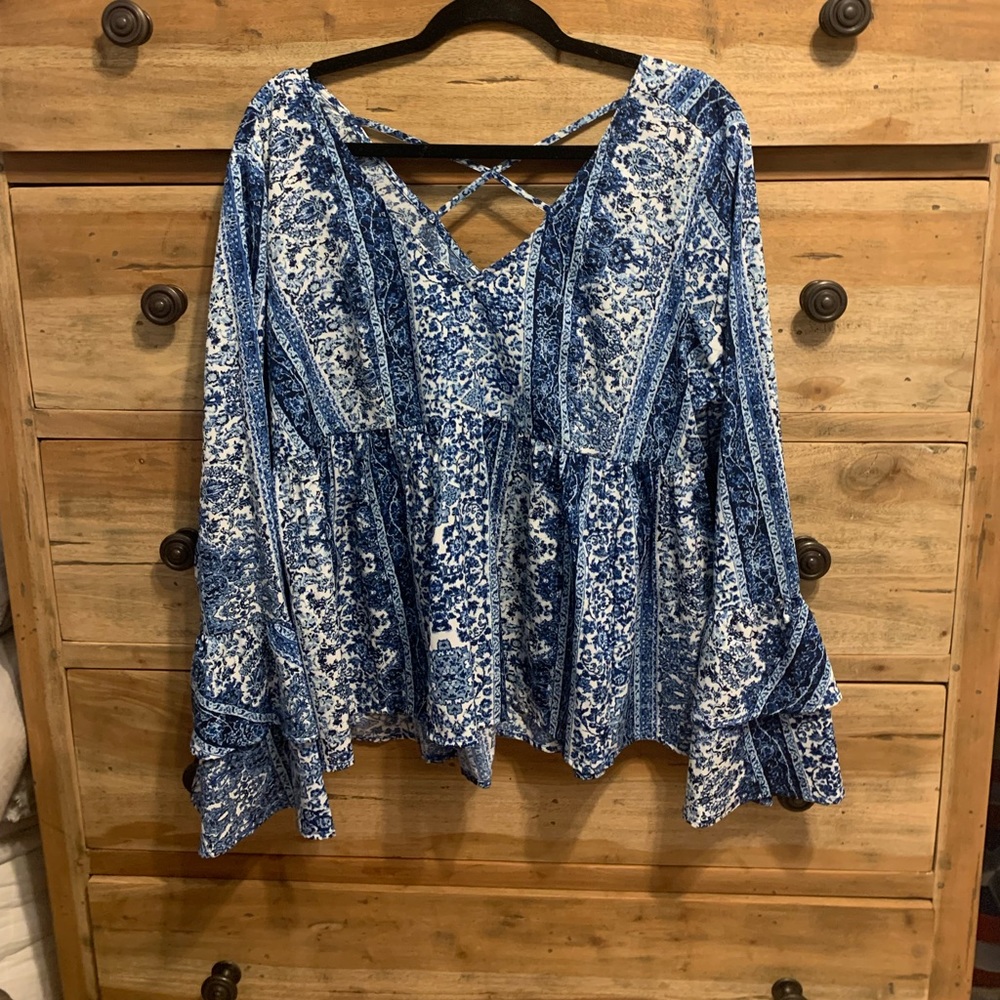 Bell Sleeve peplum top